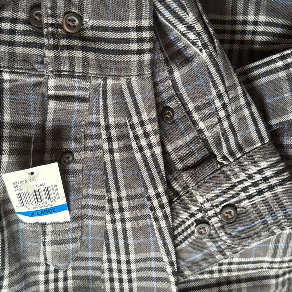 G&H Bass Men's Gray, Black and Blue Plaid 100% cotton Shirt - Picture 6 of 7